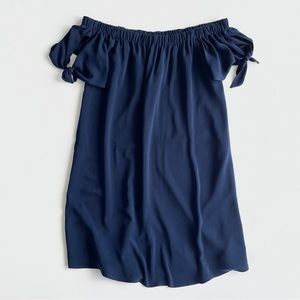 Naked Zebra Navy Off Shoulder Mini Dress